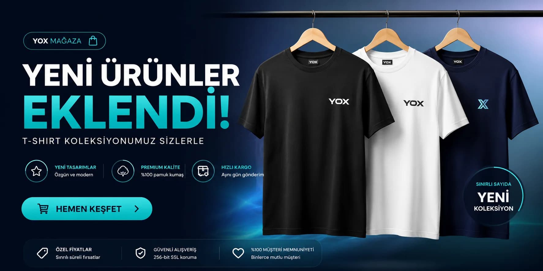 Yox yeni ürünler satın al banner'ı