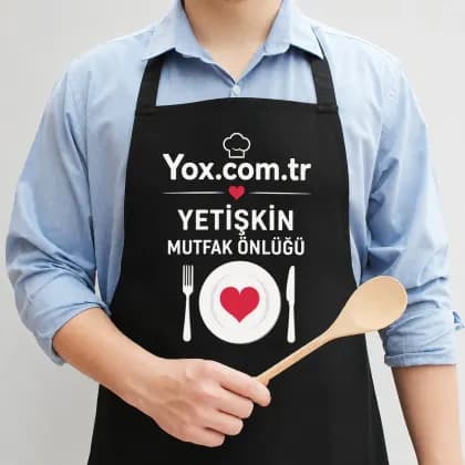 Siyah Yetişkin Mutfak Önlüğü Tasarla